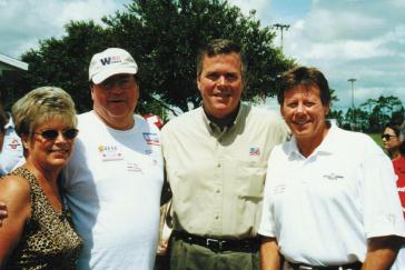 Jeb Bush meeting with Jim Coffield and John Thompson discussing campaign direction